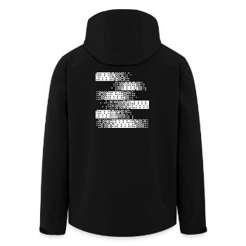 Abstraktes digitales Pixelmuster - Recycelte Männer Softshell-Jacke von Stanley/Stella - Schwarz - Hinten - AI Model Male 185 light (185cm)
