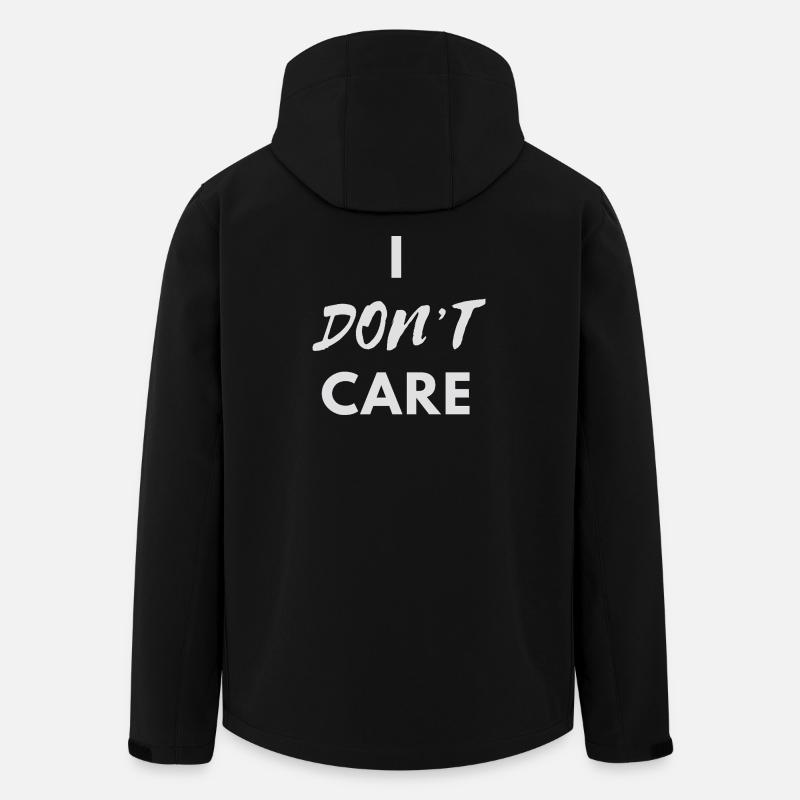 I don't Care silver print - Men’s Recycled Softshell Jacket by Stanley/Stella - black