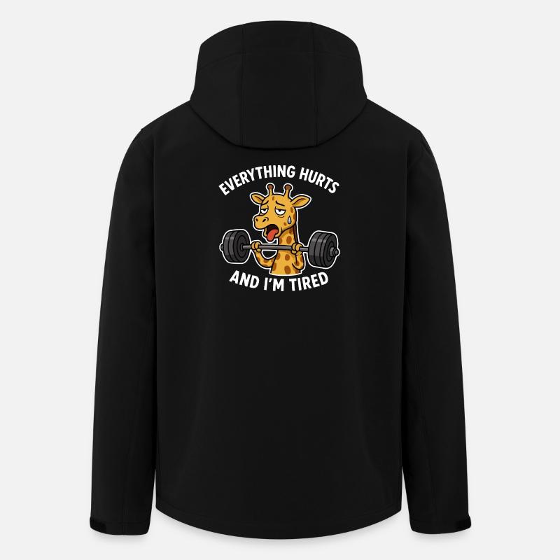 Müde Giraffe hebt Gewichte Illustration - Recycelte Männer Softshell-Jacke von Stanley/Stella - Schwarz