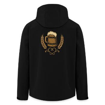 Chope à bière traditionnelle - fête folklorique et brasserie en plein air - Veste softshell homme en polyester recyclé Stanley/Stella - noir - Dos - AI Model Male 185 light (185cm)
