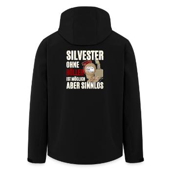 Silvester Nur Mit Feuerwerk - Recycelte Männer Softshell-Jacke von Stanley/Stella - Schwarz - Hinten - AI Model Male 185 light (185cm)