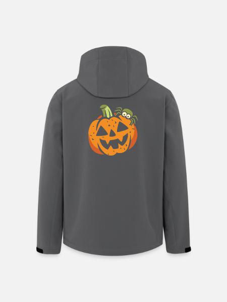Lustiger Halloween-Kürbis mit Spinne - Recycelte Männer Softshell-Jacke von Stanley/Stella - Schwarz