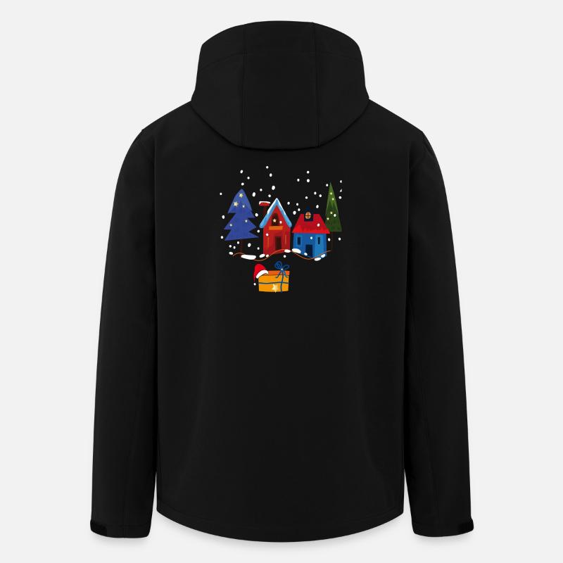 Maisons d’hiver avec de la neige - Veste softshell homme en polyester recyclé Stanley/Stella - noir