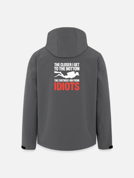 Bottom Dive: Closer Farther from Idiots - Men’s Recycled Softshell Jacket by Stanley/Stella - black