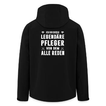 Pflegerin Geschenke Pflege Lustig Krankenpflegerin - Recycelte Männer Softshell-Jacke von Stanley/Stella - Schwarz - Hinten - AI Model Male 185 light (185cm)