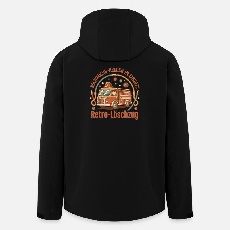 Retro Löschzug Nachwuchs - Recycelte Männer Softshell-Jacke von Stanley/Stella - Schwarz