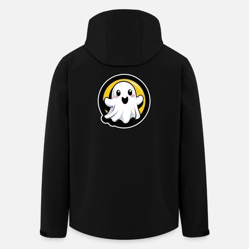 Kawaii ghost in a circle - Men’s Recycled Softshell Jacket by Stanley/Stella - black