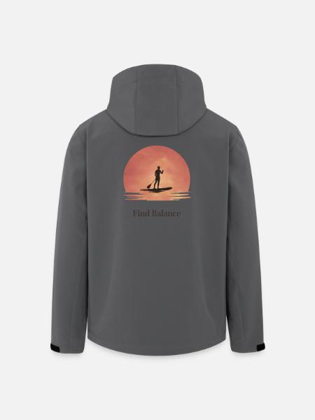 Sunset SUP – Tranquility on the water - Men’s Recycled Softshell Jacket by Stanley/Stella - black