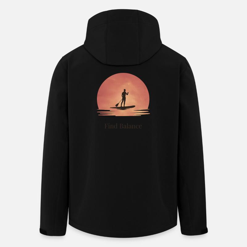 Sunset SUP – Tranquility on the water - Men’s Recycled Softshell Jacket by Stanley/Stella - black