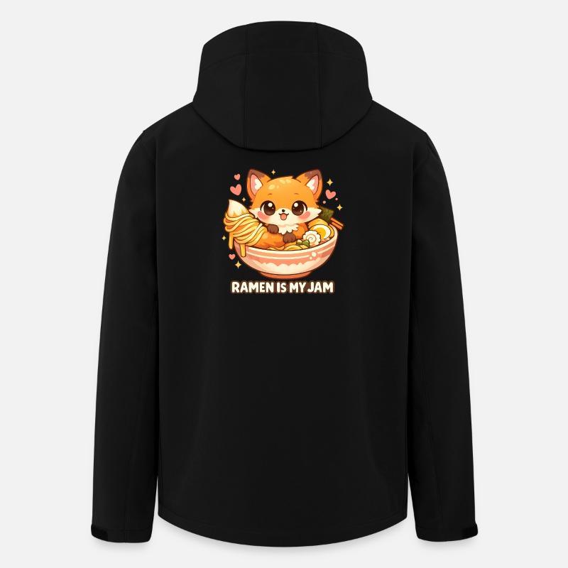 Ramen Fox Kawaii Noodle Soup - Men’s Recycled Softshell Jacket by Stanley/Stella - black