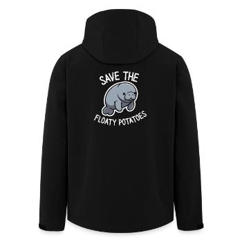 Mignonne lamantin Sauve les Patates Flottantes - Veste softshell homme en polyester recyclé Stanley/Stella - noir - Dos - AI Model Male 185 light (185cm)