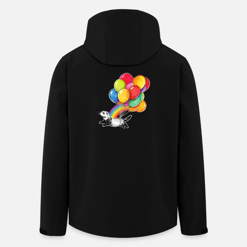 Frettchenballons und Regenbogen - Recycelte Männer Softshell-Jacke von Stanley/Stella - Schwarz