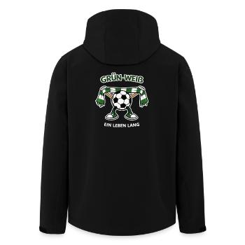 Grün-Weiß – Ein Leben lang | Fußball Fan Shirt - Recycelte Männer Softshell-Jacke von Stanley/Stella - Schwarz - Hinten - AI Model Male 185 light (185cm)