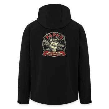 Papa's Service - Don't despair, ask Dad! - Men’s Recycled Softshell Jacket by Stanley/Stella - black - Back - AI Model Male 185 light (185cm)