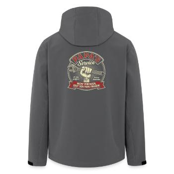 Papa's Service - Don't despair, ask Dad! - Men’s Recycled Softshell Jacket by Stanley/Stella - anthracite - Back - AI Model Male 185 light (185cm)