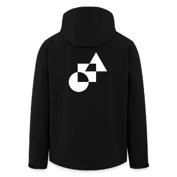 Monochrome Geometric Mosaic - Men’s Recycled Softshell Jacket by Stanley/Stella - black - Back - AI Model Male 185 light (185cm)