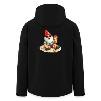 Nain de jardin sur la plage avec une glace à la main - Veste softshell homme en polyester recyclé Stanley/Stella - noir - Dos - AI Model Male 185 light (185cm)