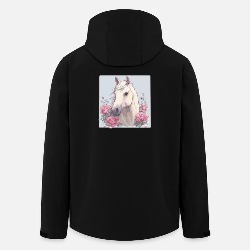 Cheval avec des fleurs - Veste softshell homme en polyester recyclé Stanley/Stella - noir
