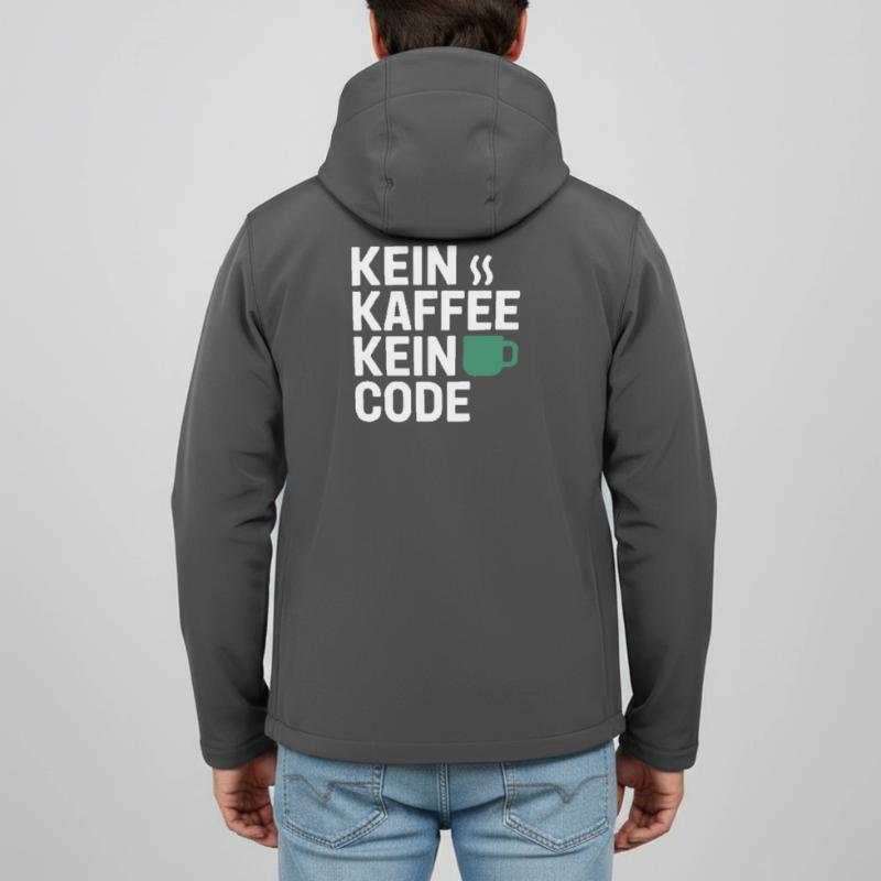 No Coffee No Code Programmer Computer Scientist Men’s Recycled Softshell Jacket Discoverer by Stanley/Stella