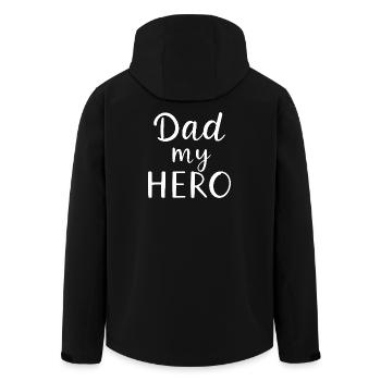 Dad My Hero – Helden-Vater Motiv - Recycelte Männer Softshell-Jacke von Stanley/Stella - Schwarz - Hinten - AI Model Male 185 light (185cm)