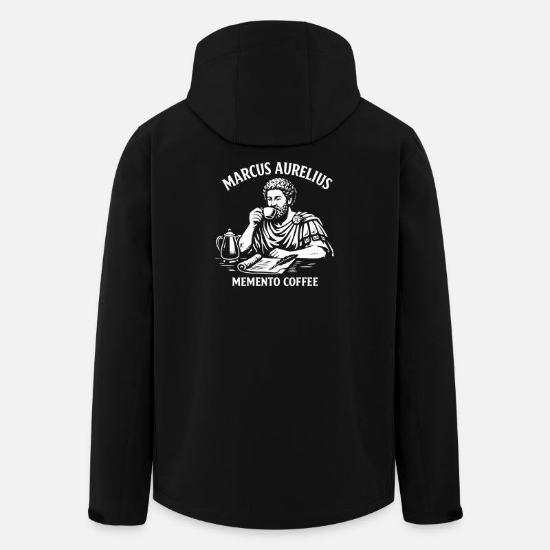 Marcus Aurelius Memento Coffee - Veste softshell homme en polyester recyclé Stanley/Stella - noir