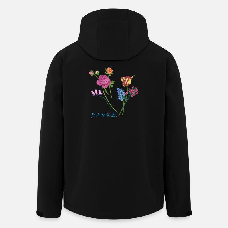 Danke mit einem Blumenstrauß  - Recycelte Männer Softshell-Jacke von Stanley/Stella - Schwarz