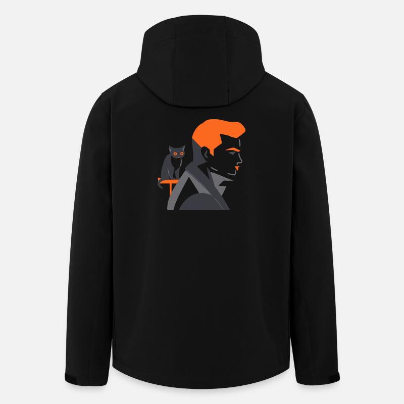 Mann mit Katze - Tusarisa - Recycelte Männer Softshell-Jacke von Stanley/Stella - Schwarz