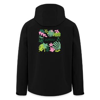 Jungle Tropical Leaves Pattern Nature Design - Recycelte Männer Softshell-Jacke von Stanley/Stella - Schwarz - Hinten - AI Model Male 185 light (185cm)