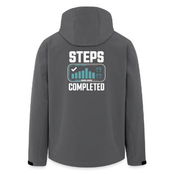 Steps Completed 10000 Schritte - Recycelte Männer Softshell-Jacke von Stanley/Stella - Anthrazit - Hinten - AI Model Male 185 light (185cm)