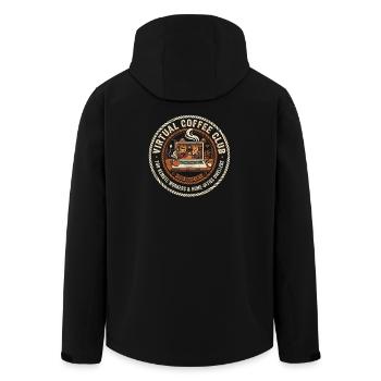 Virtual Coffee Club - Recycelte Männer Softshell-Jacke von Stanley/Stella - Schwarz - Hinten - AI Model Male 185 light (185cm)