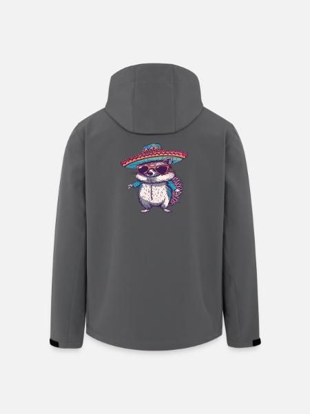 Hedgehog Comic Funny Sombrero - Men’s Recycled Softshell Jacket by Stanley/Stella - black