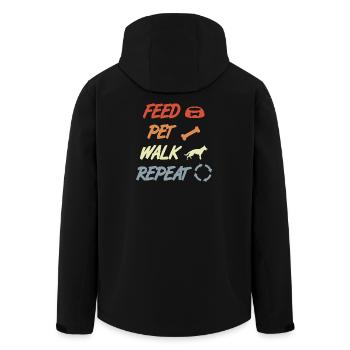 Nourrir, caresser, jouer, répéter - Veste softshell homme en polyester recyclé Stanley/Stella - noir - Dos - AI Model Male 185 light (185cm)