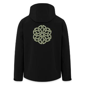 Nœud celtique entrelacé circulaire - Veste softshell homme en polyester recyclé Stanley/Stella - noir - Dos - AI Model Male 185 light (185cm)