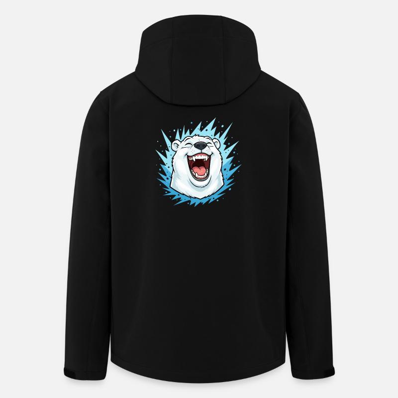 Lachender Eisbär im Blauen Blitz - Recycelte Männer Softshell-Jacke von Stanley/Stella - Schwarz