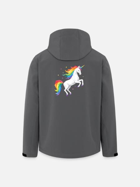 Geometrisches Regenbogen Einhorn - Recycelte Männer Softshell-Jacke von Stanley/Stella - Schwarz