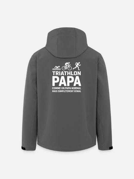 Humour Papa Triathlète - Cadeau Idéal - Veste softshell homme en polyester recyclé Stanley/Stella - noir