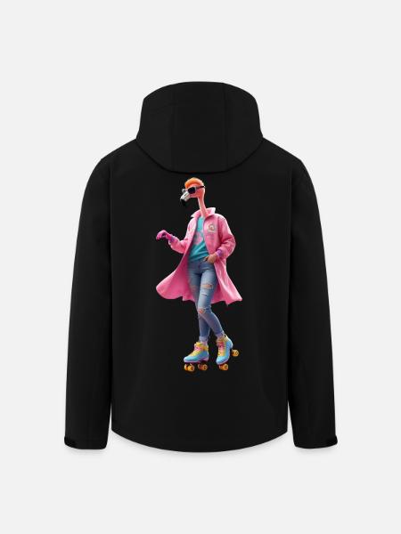 Roller skating Flamingo - Men’s Recycled Softshell Jacket by Stanley/Stella - black