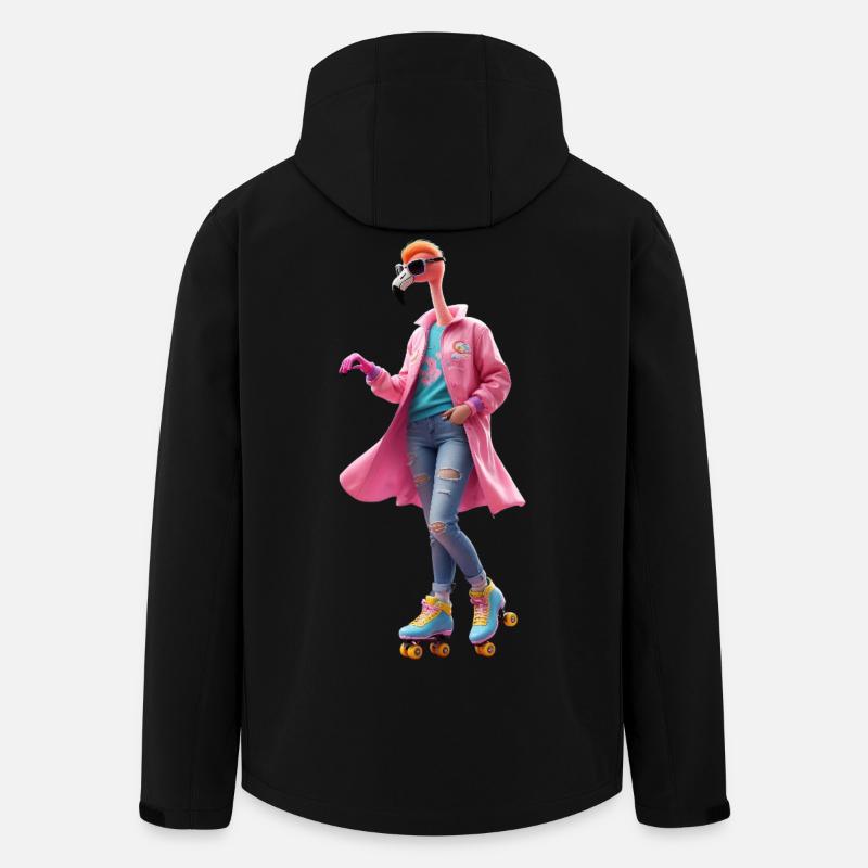 Rollerskating Flamingo - Recycelte Männer Softshell-Jacke von Stanley/Stella - Schwarz