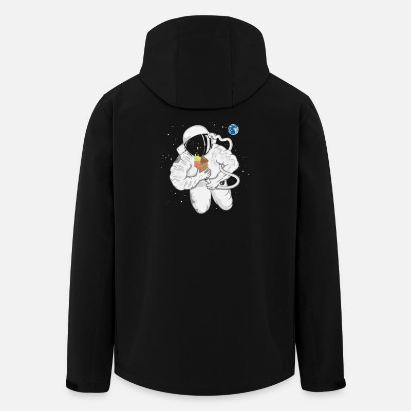 Astronaut with ice cream cone - Men’s Recycled Softshell Jacket by Stanley/Stella - black