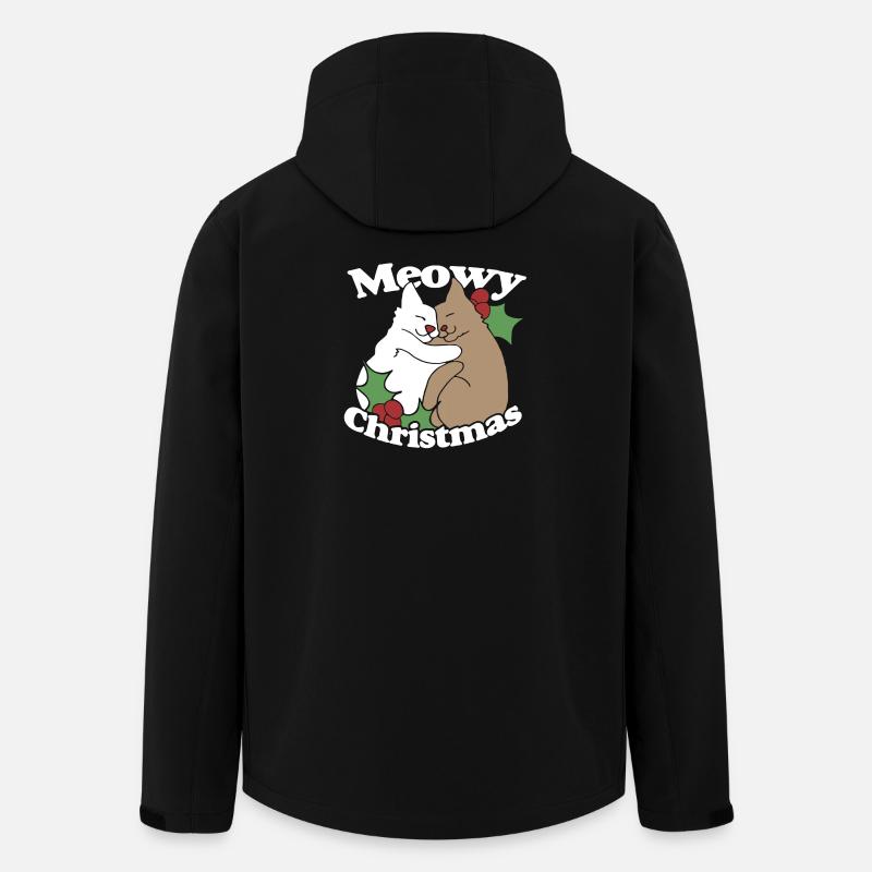 Meowy Christmas Shirt - Men’s Recycled Softshell Jacket by Stanley/Stella - black