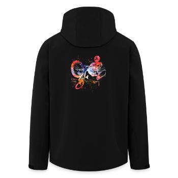 Cooles BMX - Fahrrad - MTB - Freestyle - Recycelte Männer Softshell-Jacke von Stanley/Stella - Schwarz - Hinten - AI Model Male 185 light (185cm)