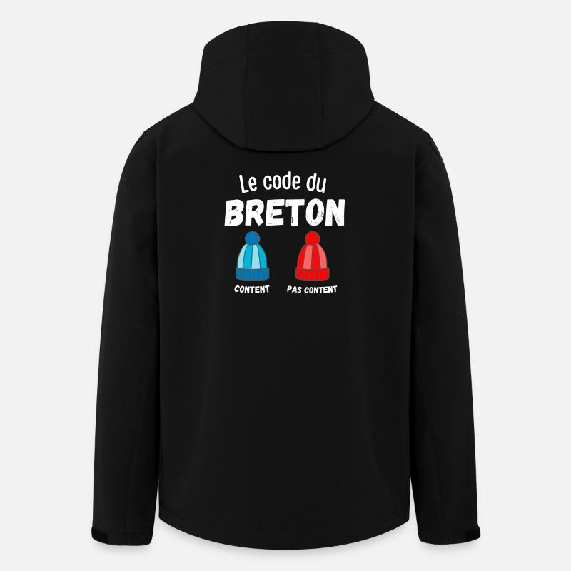 bretagne, bretagne humour, je suis Breton - Veste softshell homme en polyester recyclé Stanley/Stella - noir