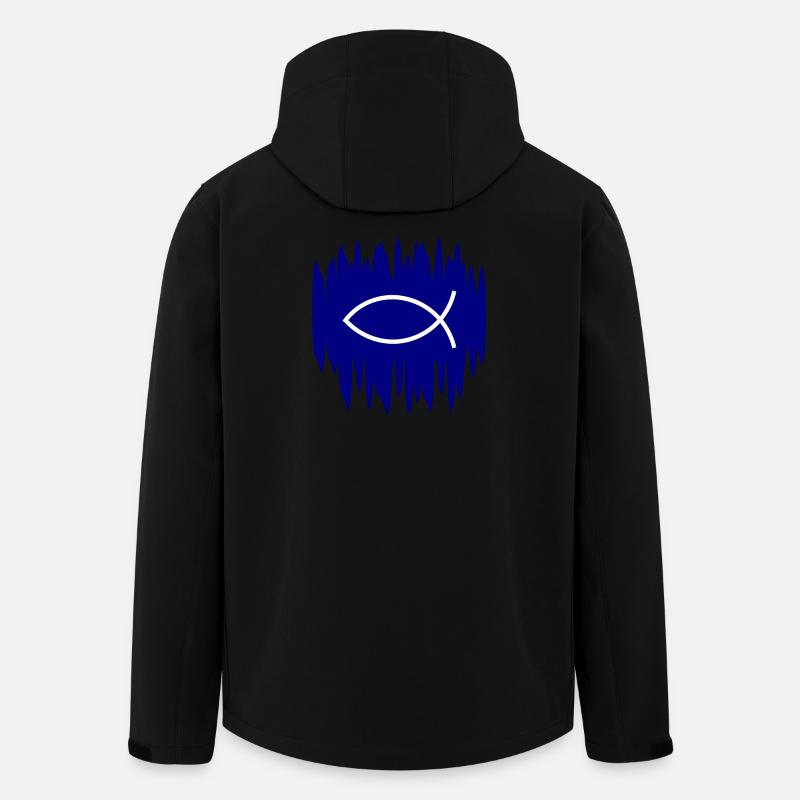 Jesusfisch Ichthys Fisch Fische - Recycelte Männer Softshell-Jacke von Stanley/Stella - Schwarz