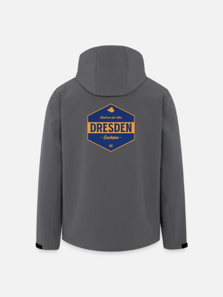 Dresden Signet Blau-Gold - Recycelte Männer Softshell-Jacke von Stanley/Stella - Schwarz