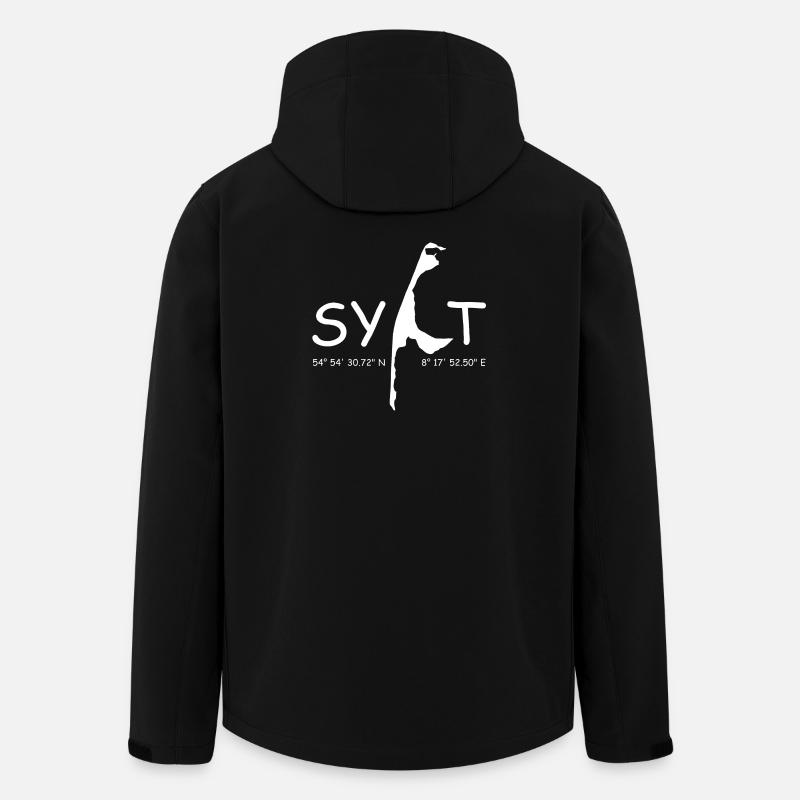 Sylt Koordinaten - Recycelte Männer Softshell-Jacke von Stanley/Stella - Schwarz