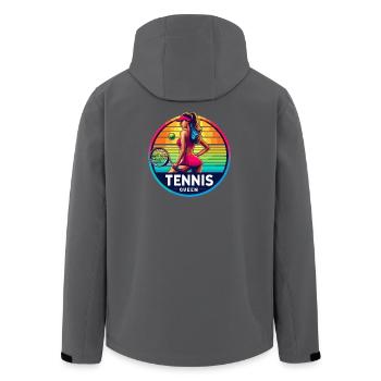 Tenniskönigin Retro Abzeichen - Recycelte Männer Softshell-Jacke von Stanley/Stella - Anthrazit - Hinten - AI Model Male 185 light (185cm)