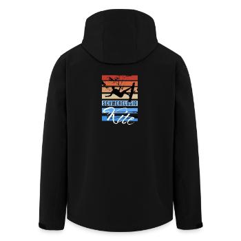 Schwerelosig Kite - Recycelte Männer Softshell-Jacke von Stanley/Stella - Schwarz - Hinten - AI Model Male 185 light (185cm)