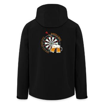 Darts & Bier - Das gönn ich mir - Recycelte Männer Softshell-Jacke von Stanley/Stella - Schwarz - Hinten - AI Model Male 185 light (185cm)