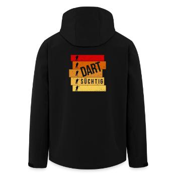 Dart süchtig - Recycelte Männer Softshell-Jacke von Stanley/Stella - Schwarz - Hinten - AI Model Male 185 light (185cm)