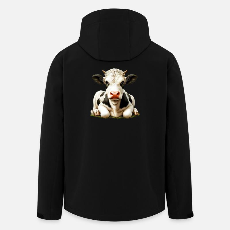 Kuh - Recycelte Männer Softshell-Jacke von Stanley/Stella - Schwarz